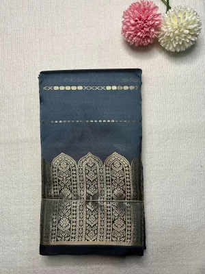 Soft Silk Saree - Dark Grey